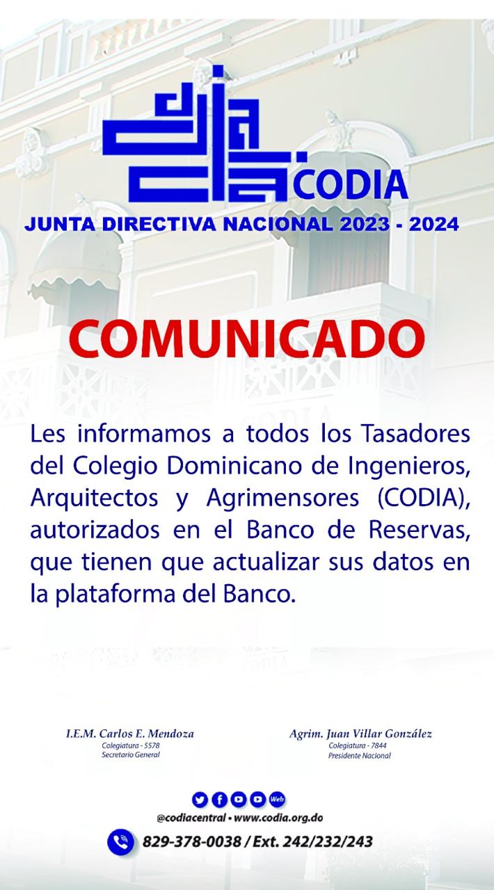 Colegio Dominicano de Ingenieros, Arquitectos y Agrimensores | CODIA ...