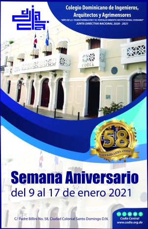 CODIA: Programa 58 Aniversario de su Fundación. Del 9 al 17 Enero 2021.